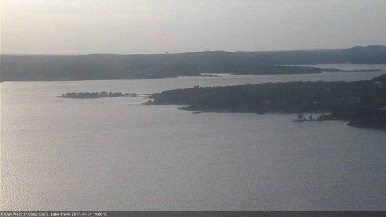 Lake Travis webcam, April 24, 2017 6:40 PM CT