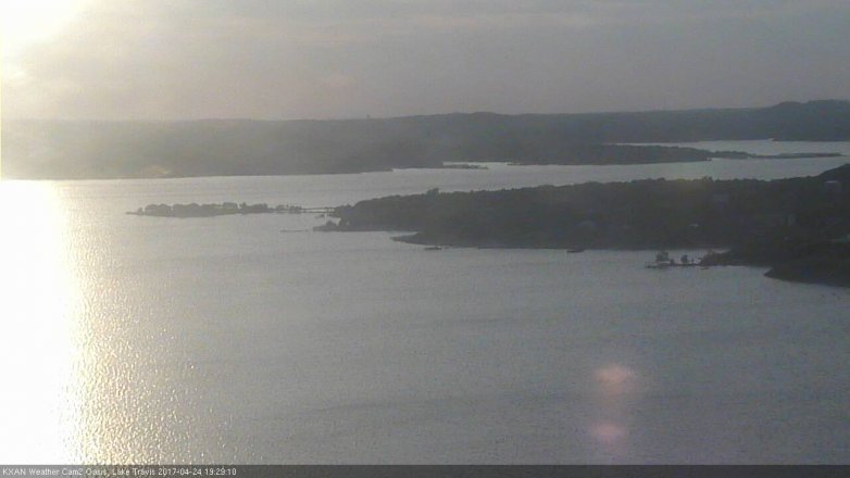 Lake Travis webcam, April 24, 2017 6:45 PM CT