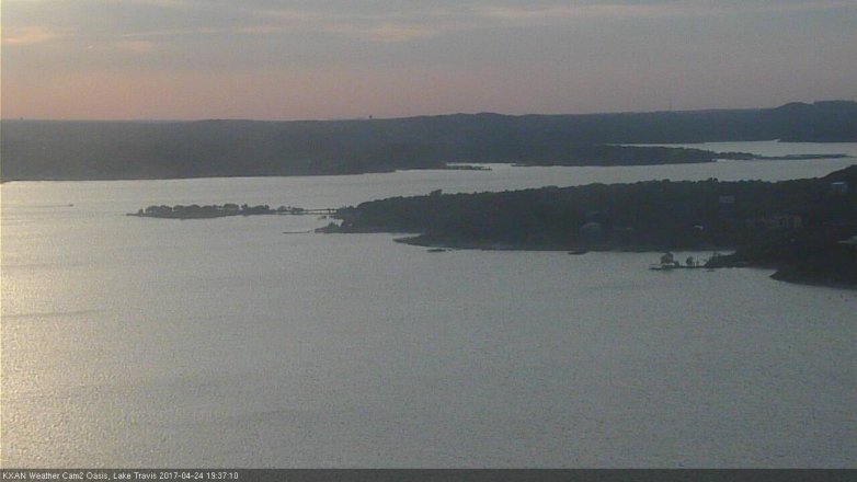 Lake Travis webcam, April 24, 2017 7:05 PM CT