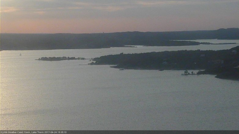Lake Travis webcam, April 24, 2017 7:10 PM CT