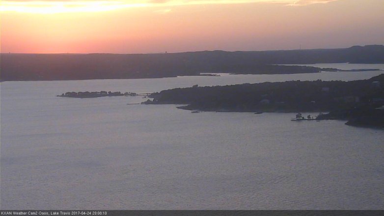 Lake Travis webcam, April 24, 2017 7:25 PM CT