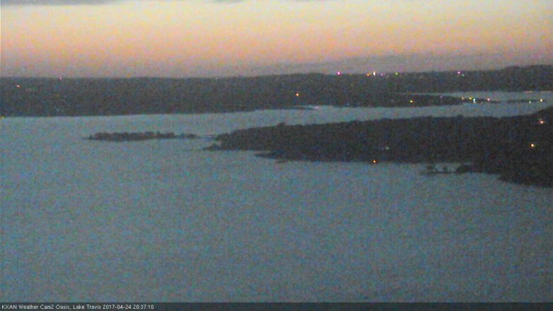Lake Travis webcam, April 24, 2017 7:45 PM CT