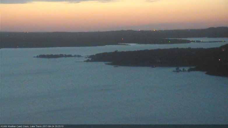 Lake Travis webcam, April 24, 2017 8:00 PM CT
