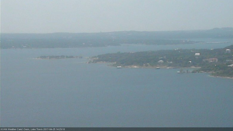 Lake Travis webcam, April 25, 2017 1:35 PM CT