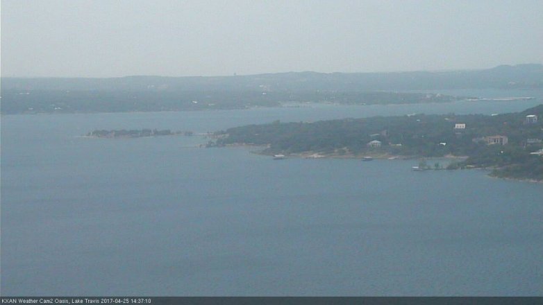 Lake Travis webcam, April 25, 2017 1:45 PM CT