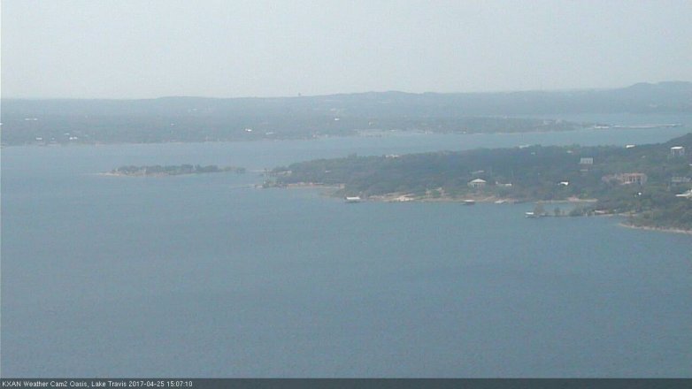 Lake Travis webcam, April 25, 2017 2:30 PM CT
