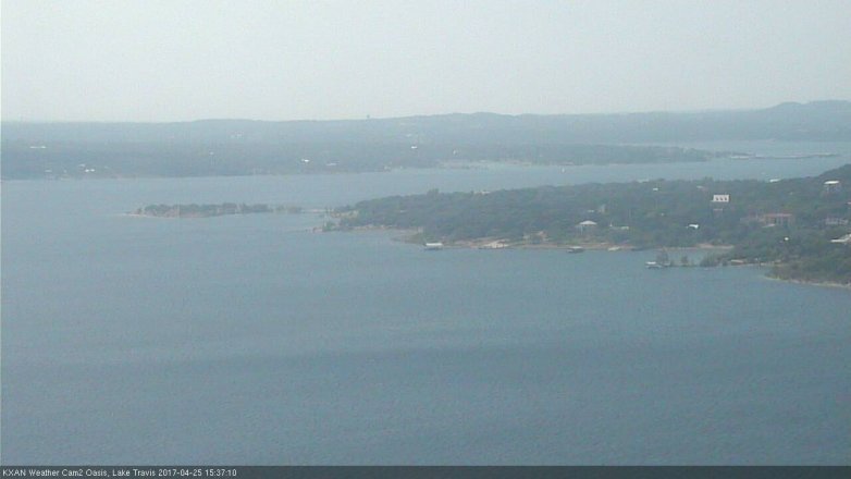 Lake Travis webcam, April 25, 2017 3:10 PM CT