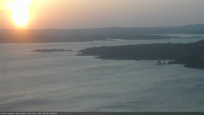 Lake Travis webcam, April 25, 2017 7:30 PM CT