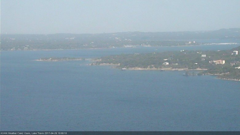 Lake Travis webcam, April 26, 2017 9:30 AM CT