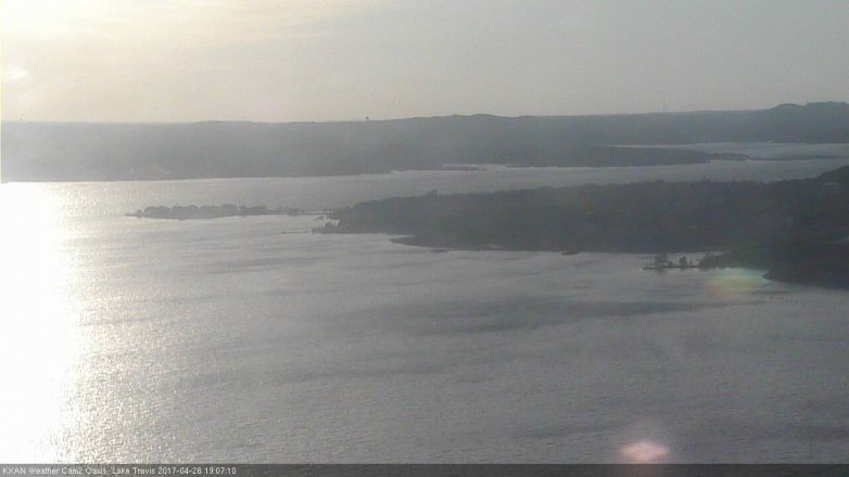 Lake Travis webcam, April 26, 2017 6:40 PM CT