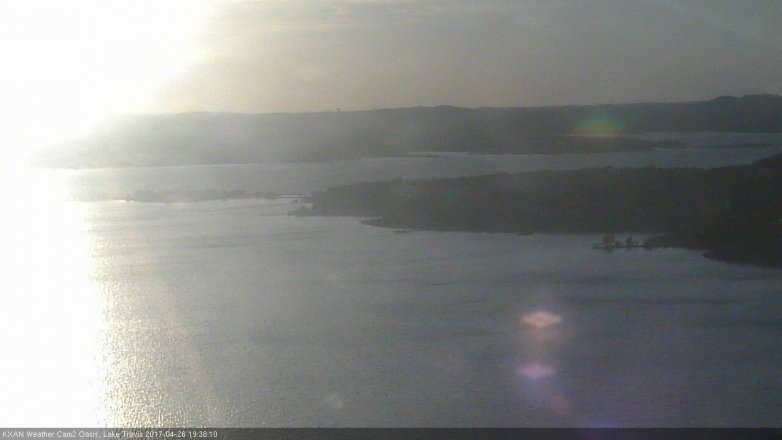 Lake Travis webcam, April 26, 2017 6:45 PM CT