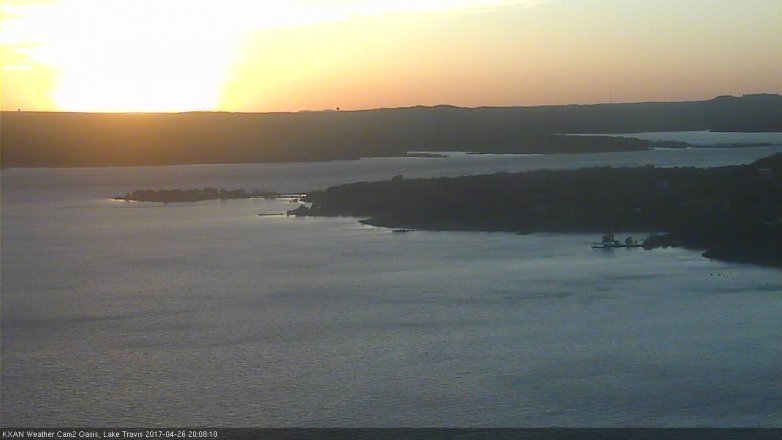Lake Travis webcam, April 26, 2017 7:15 PM CT