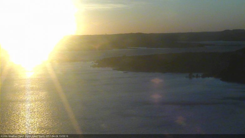 Lake Travis webcam, April 26, 2017 7:30 PM CT