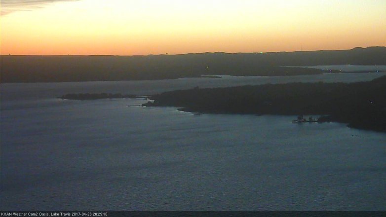 Lake Travis webcam, April 26, 2017 7:40 PM CT