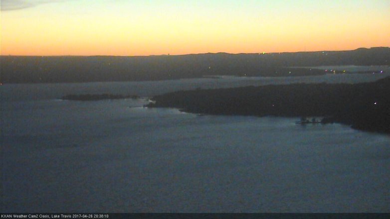 Lake Travis webcam, April 26, 2017 8:00 PM CT