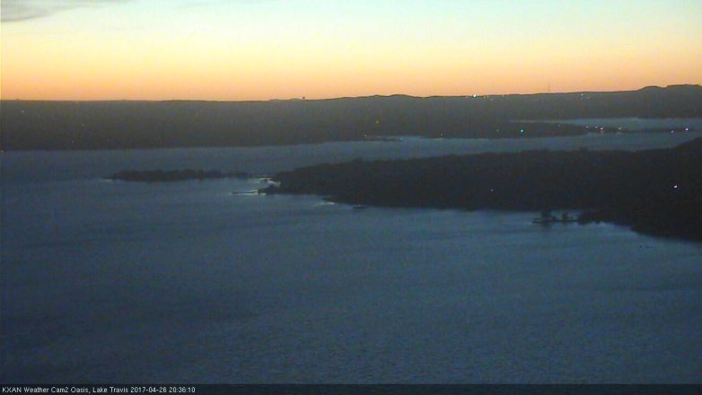 Lake Travis webcam, April 26, 2017 8:10 PM CT