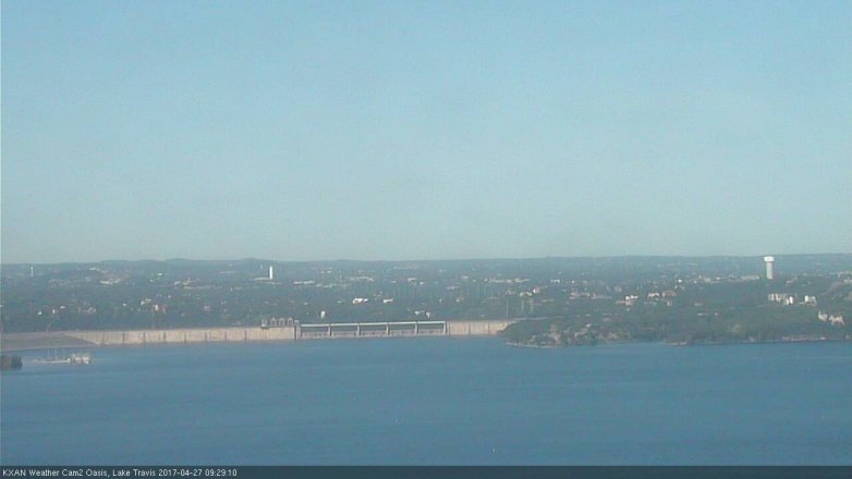 Lake Travis webcam, April 27, 2017 9:00 AM CT