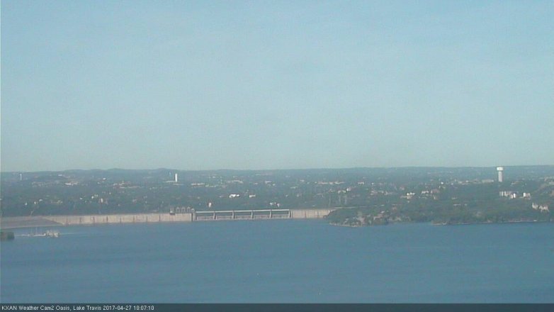 Lake Travis webcam, April 27, 2017 9:30 AM CT