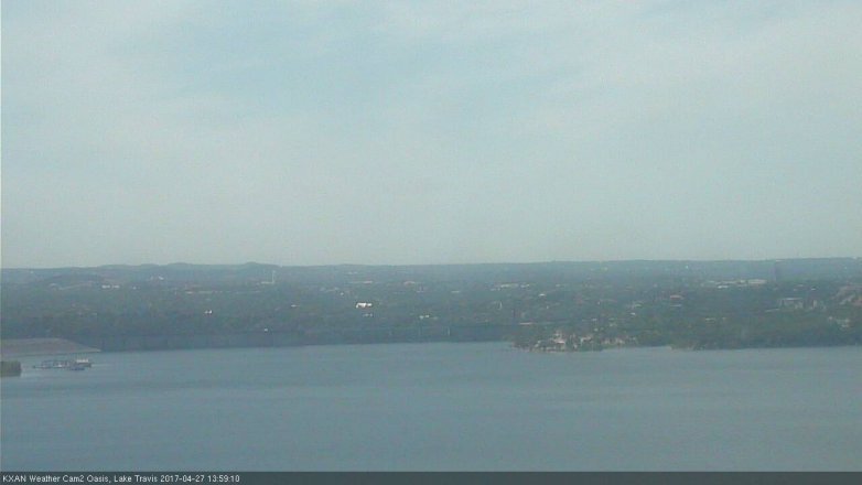 Lake Travis webcam, April 27, 2017 1:10 PM CT