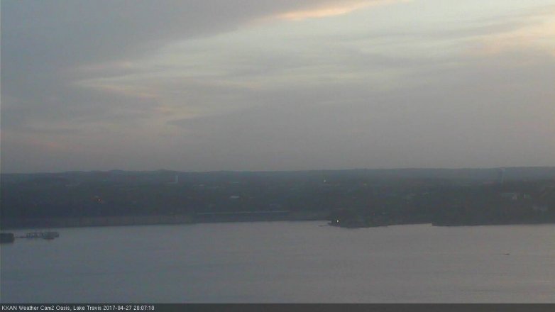 Lake Travis webcam, April 27, 2017 7:15 PM CT