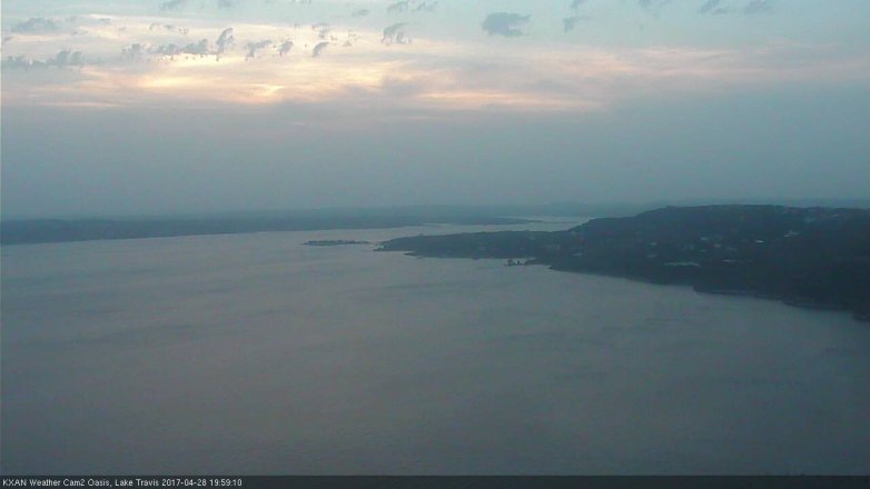 Lake Travis webcam, April 28, 2017 7:30 PM CT
