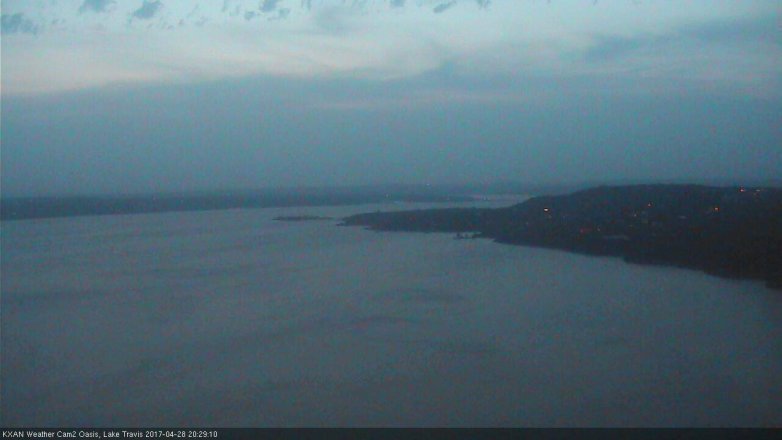 Lake Travis webcam, April 28, 2017 7:35 PM CT