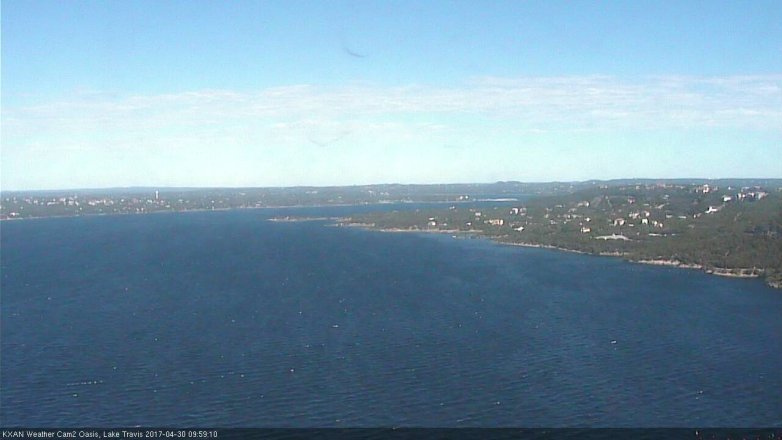Lake Travis webcam, April 30, 2017 9:30 AM CT