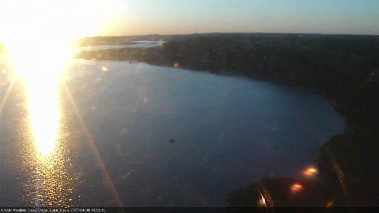 Lake Travis webcam, April 30, 2017 7:10 PM CT