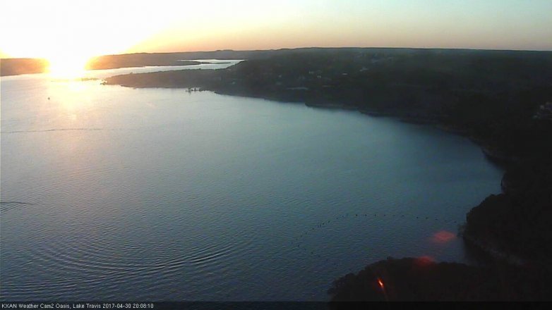 Lake Travis webcam, April 30, 2017 7:20 PM CT