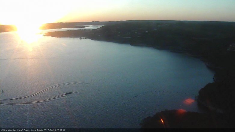 Lake Travis webcam, April 30, 2017 7:30 PM CT