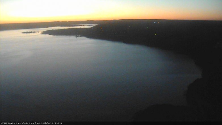 Lake Travis webcam, April 30, 2017 8:00 PM CT