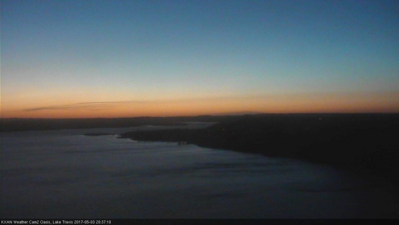 Lake Travis webcam, May 3, 2017 8:00 PM CT