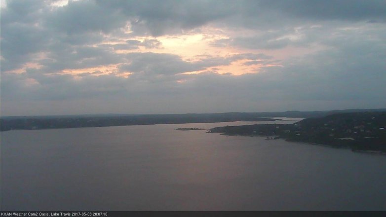 Lake Travis webcam, May 8, 2017 7:30 PM CT