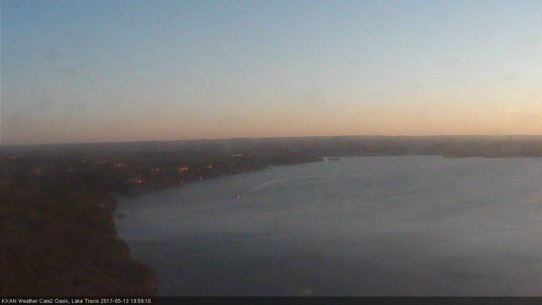 Lake Travis webcam, May 13, 2017 7:30 PM CT