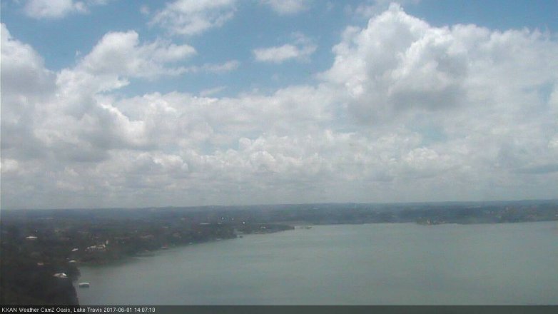 Lake Travis webcam, June 1, 2017 1:30 PM CT