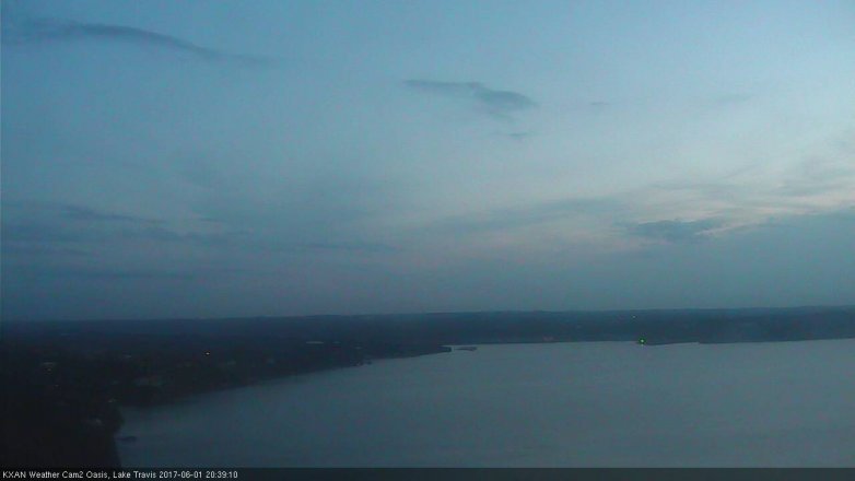 Lake Travis webcam, June 1, 2017 8:00 PM CT