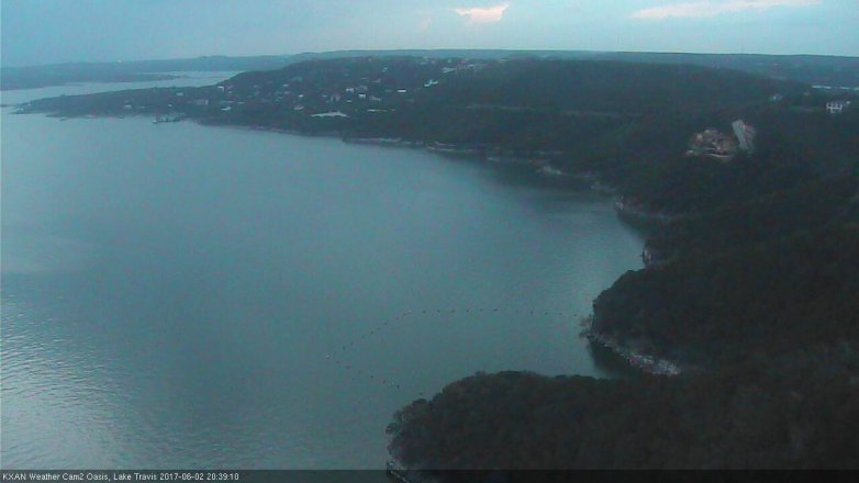 Lake Travis webcam, June 2, 2017 8:10 PM CT