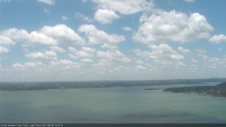 Lake Travis webcam, June 6, 2017 1:10 PM CT