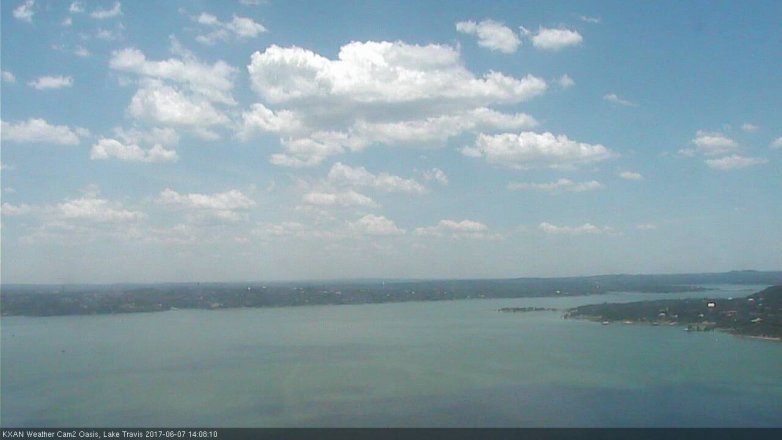Lake Travis webcam, June 7, 2017 1:30 PM CT
