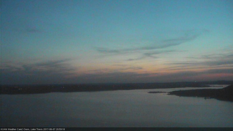 Lake Travis webcam, June 7, 2017 8:05 PM CT
