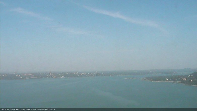 Lake Travis webcam, June 8, 2017 9:10 AM CT