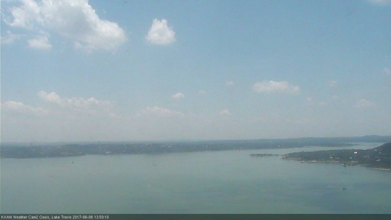 Lake Travis webcam, June 8, 2017 1:30 PM CT