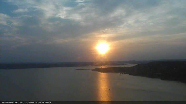 Lake Travis webcam, June 8, 2017 7:20 PM CT