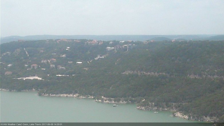 Lake Travis webcam, June 9, 2017 1:35 PM CT