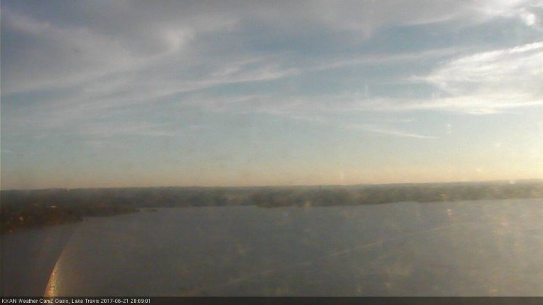 Lake Travis webcam, June 21, 2017 7:40 PM CT