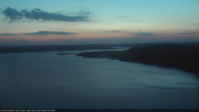 Lake Travis webcam, June 25, 2017 8:30 PM CT