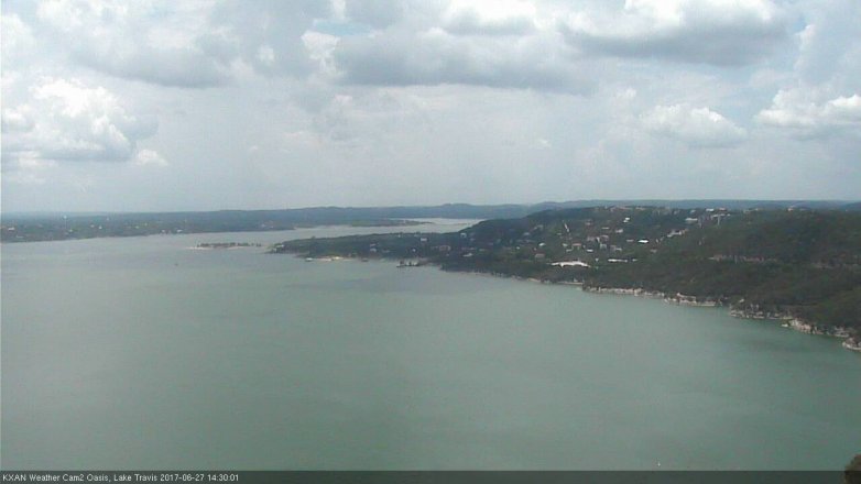 Lake Travis webcam, June 27, 2017 1:50 PM CT
