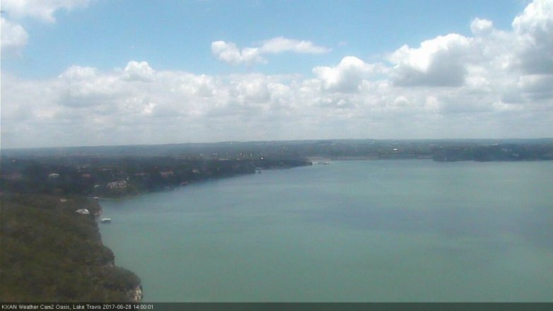 Lake Travis webcam, June 28, 2017 1:20 PM CT