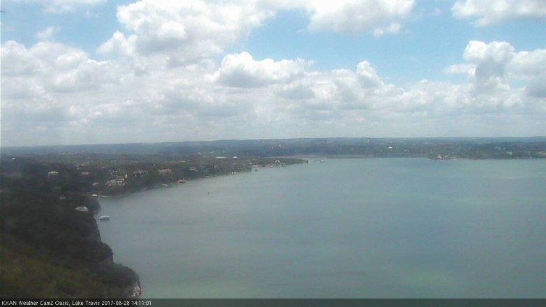 Lake Travis webcam, June 28, 2017 1:40 PM CT