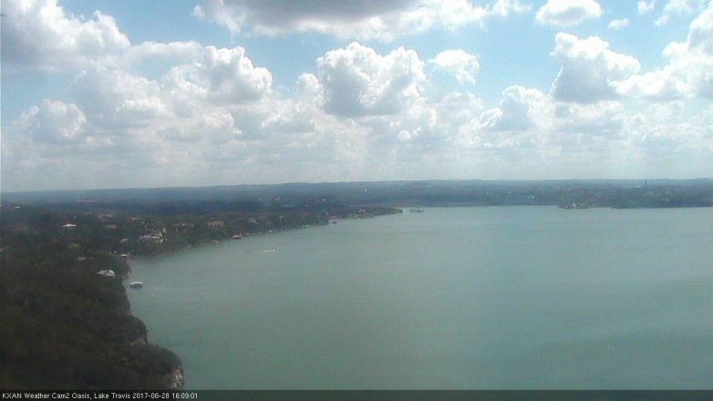 Lake Travis webcam, June 28, 2017 3:35 PM CT